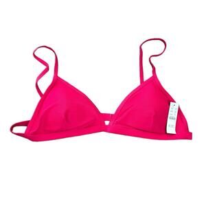 J.Crew Ribbed triangle bikini top pink women’s size 2X